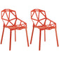 Plastic Contemporary Dinette Chairs Kitchen Dining Arm Side Chair Orange 2 Piece Set Clearhalo ' kitchen&dining_furn' 'Dining Chairs' 'Dining Tables & Seating' 'dining_chair' 'furn' 'furn_dining_chair' 'Furniture' 'furniture_dining_chair' 'Kitchen & Dining Furniture' 'kitchen' 4589023