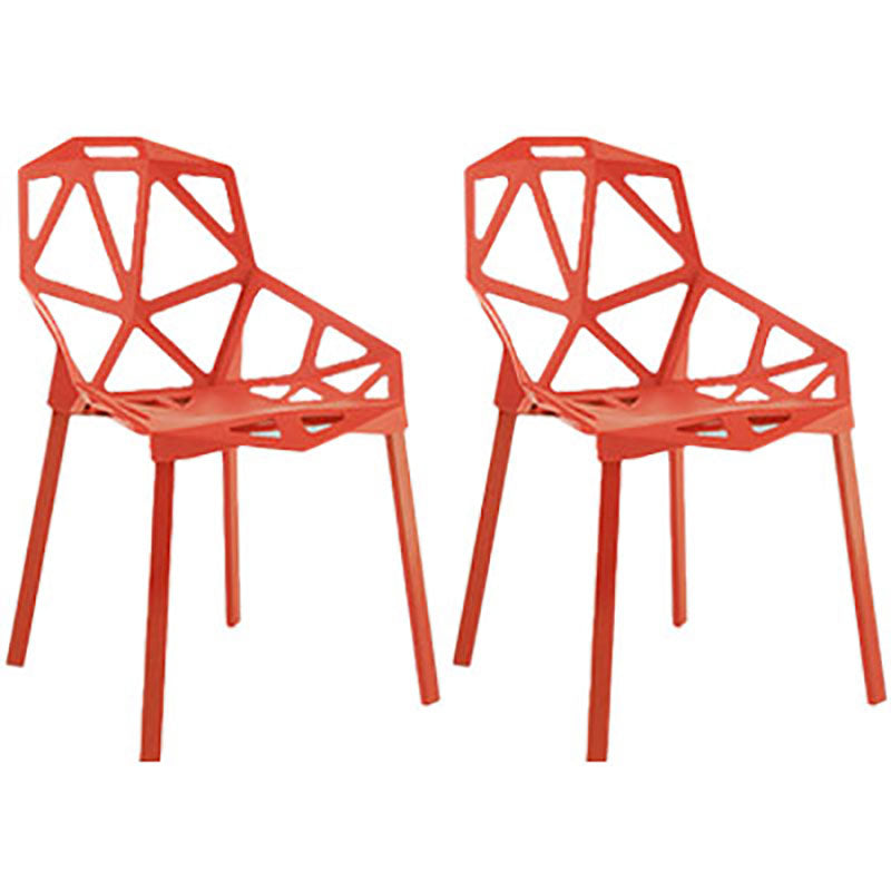 Plastic Contemporary Dinette Chairs Kitchen Dining Arm Side Chair Orange 2 Piece Set Clearhalo ' kitchen&dining_furn' 'Dining Chairs' 'Dining Tables & Seating' 'dining_chair' 'furn' 'furn_dining_chair' 'Furniture' 'furniture_dining_chair' 'Kitchen & Dining Furniture' 'kitchen' 4589023