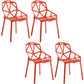 Plastic Contemporary Dinette Chairs Kitchen Dining Arm Side Chair Orange 4 Piece Set Clearhalo ' kitchen&dining_furn' 'Dining Chairs' 'Dining Tables & Seating' 'dining_chair' 'furn' 'furn_dining_chair' 'Furniture' 'furniture_dining_chair' 'Kitchen & Dining Furniture' 'kitchen' 4589025