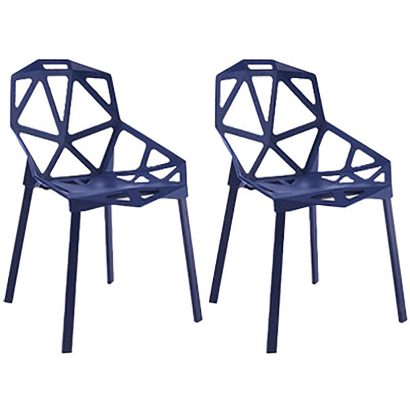 Plastic Contemporary Dinette Chairs Kitchen Dining Arm Side Chair Blue 2 Piece Set Clearhalo ' kitchen&dining_furn' 'Dining Chairs' 'Dining Tables & Seating' 'dining_chair' 'furn' 'furn_dining_chair' 'Furniture' 'furniture_dining_chair' 'Kitchen & Dining Furniture' 'kitchen' 4589030