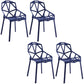 Plastic Contemporary Dinette Chairs Kitchen Dining Arm Side Chair Blue 4 Piece Set Clearhalo ' kitchen&dining_furn' 'Dining Chairs' 'Dining Tables & Seating' 'dining_chair' 'furn' 'furn_dining_chair' 'Furniture' 'furniture_dining_chair' 'Kitchen & Dining Furniture' 'kitchen' 4589031