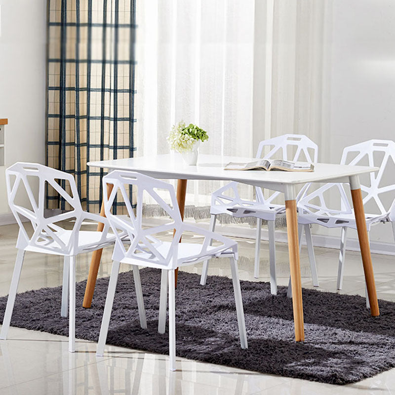 Plastic Contemporary Dinette Chairs Kitchen Dining Arm Side Chair Clearhalo ' kitchen&dining_furn' 'Dining Chairs' 'Dining Tables & Seating' 'dining_chair' 'furn' 'furn_dining_chair' 'Furniture' 'furniture_dining_chair' 'Kitchen & Dining Furniture' 'kitchen' 4589034