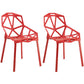Plastic Contemporary Dinette Chairs Kitchen Dining Arm Side Chair Red 2 Piece Set Clearhalo ' kitchen&dining_furn' 'Dining Chairs' 'Dining Tables & Seating' 'dining_chair' 'furn' 'furn_dining_chair' 'Furniture' 'furniture_dining_chair' 'Kitchen & Dining Furniture' 'kitchen' 4589035