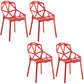 Plastic Contemporary Dinette Chairs Kitchen Dining Arm Side Chair Red 4 Piece Set Clearhalo ' kitchen&dining_furn' 'Dining Chairs' 'Dining Tables & Seating' 'dining_chair' 'furn' 'furn_dining_chair' 'Furniture' 'furniture_dining_chair' 'Kitchen & Dining Furniture' 'kitchen' 4589036