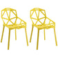 Plastic Contemporary Dinette Chairs Kitchen Dining Arm Side Chair Yellow 2 Piece Set Clearhalo ' kitchen&dining_furn' 'Dining Chairs' 'Dining Tables & Seating' 'dining_chair' 'furn' 'furn_dining_chair' 'Furniture' 'furniture_dining_chair' 'Kitchen & Dining Furniture' 'kitchen' 4589038