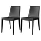 Contemporary Leather Armless Dining Chair Metal Dining Room Chairs Black 2 Piece Set Clearhalo ' kitchen&dining_furn' 'Dining Chairs' 'Dining Tables & Seating' 'dining_chair' 'furn' 'furn_dining_chair' 'Furniture' 'furniture_dining_chair' 'Kitchen & Dining Furniture' 'kitchen' 4589050