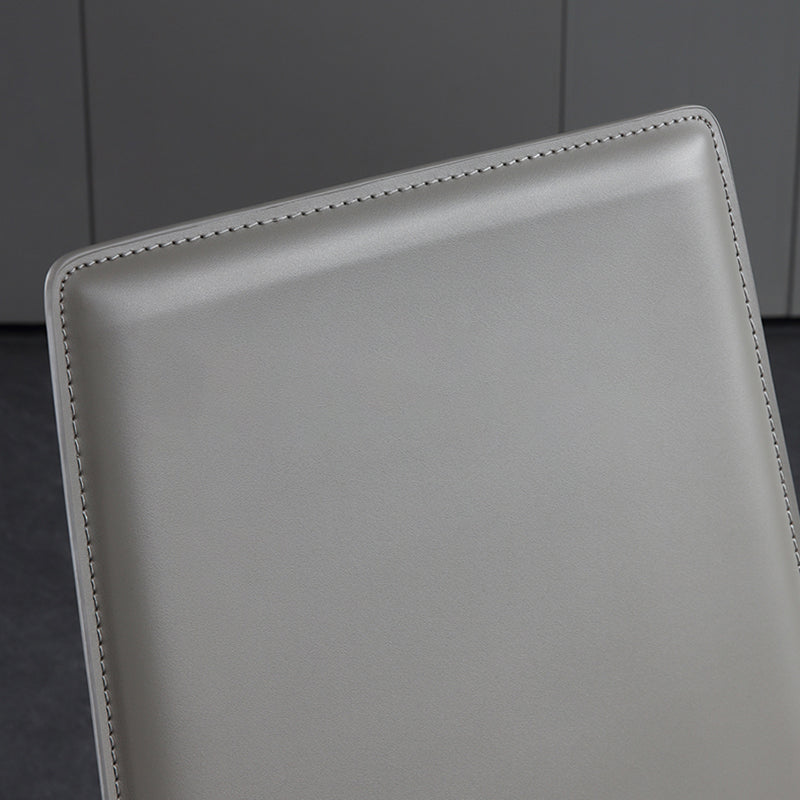 Contemporary Leather Armless Dining Chair Metal Dining Room Chairs Clearhalo ' kitchen&dining_furn' 'Dining Chairs' 'Dining Tables & Seating' 'dining_chair' 'furn' 'furn_dining_chair' 'Furniture' 'furniture_dining_chair' 'Kitchen & Dining Furniture' 'kitchen' 4589051