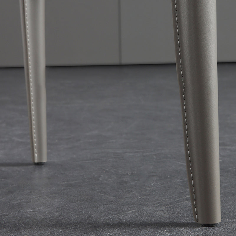 Contemporary Leather Armless Dining Chair Metal Dining Room Chairs Clearhalo ' kitchen&dining_furn' 'Dining Chairs' 'Dining Tables & Seating' 'dining_chair' 'furn' 'furn_dining_chair' 'Furniture' 'furniture_dining_chair' 'Kitchen & Dining Furniture' 'kitchen' 4589054