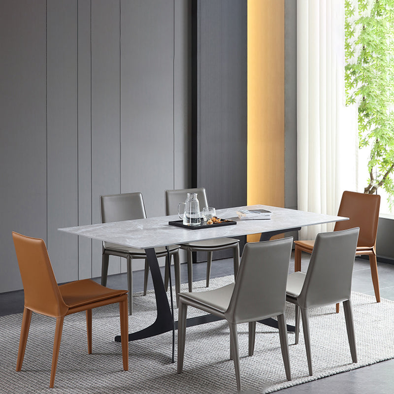 Contemporary Leather Armless Dining Chair Metal Dining Room Chairs Clearhalo ' kitchen&dining_furn' 'Dining Chairs' 'Dining Tables & Seating' 'dining_chair' 'furn' 'furn_dining_chair' 'Furniture' 'furniture_dining_chair' 'Kitchen & Dining Furniture' 'kitchen' 4589058