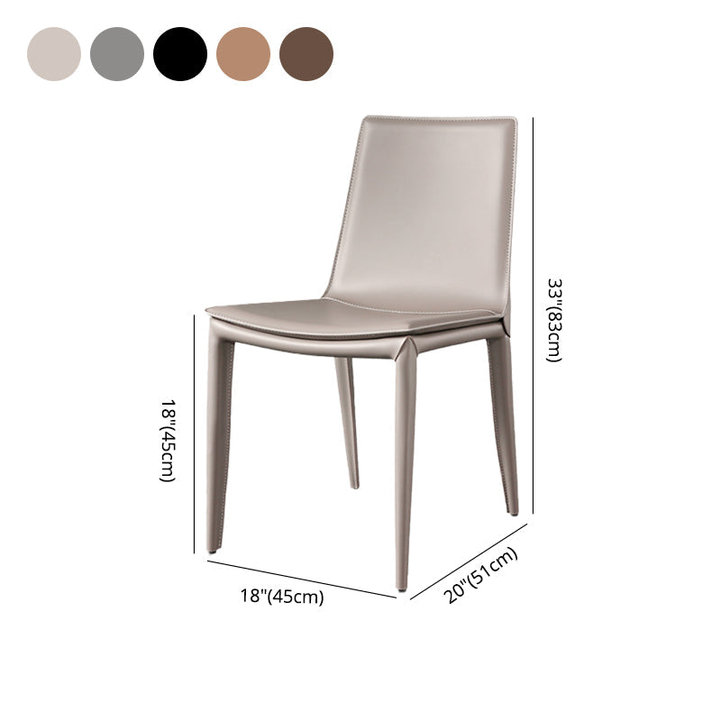 Contemporary Leather Armless Dining Chair Metal Dining Room Chairs Clearhalo ' kitchen&dining_furn' 'Dining Chairs' 'Dining Tables & Seating' 'dining_chair' 'furn' 'furn_dining_chair' 'Furniture' 'furniture_dining_chair' 'Kitchen & Dining Furniture' 'kitchen' 4589059