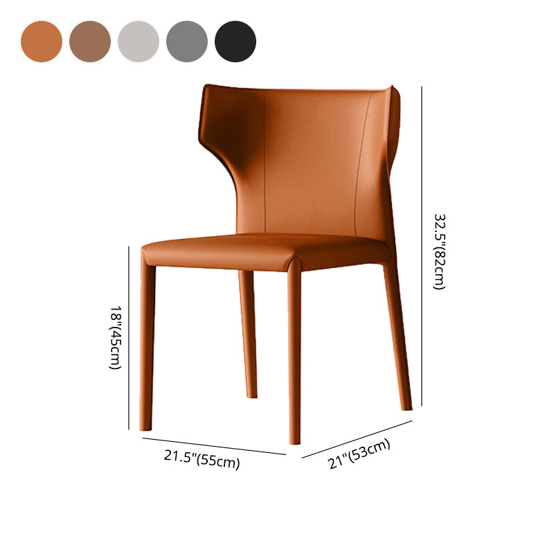 Contemporary Leather Dining Room Chair Armless Wingback Side Chair for Home Use Clearhalo ' kitchen&dining_furn' 'Dining Chairs' 'Dining Tables & Seating' 'dining_chair' 'furn' 'furn_dining_chair' 'Furniture' 'furniture_dining_chair' 'Kitchen & Dining Furniture' 'kitchen' 4589073