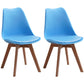 Contemporary Style Kitchen Chairs Dining Armless Side Chair with Wooden Legs Blue Set of 2 Clearhalo ' kitchen&dining_furn' 'Dining Chairs' 'Dining Tables & Seating' 'dining_chair' 'Furniture' 'furniture_dining_chair' 'Kitchen & Dining Furniture' 'kitchen' 4589076