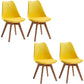 Contemporary Style Kitchen Chairs Dining Armless Side Chair with Wooden Legs Yellow Set of 4 Clearhalo ' kitchen&dining_furn' 'Dining Chairs' 'Dining Tables & Seating' 'dining_chair' 'Furniture' 'furniture_dining_chair' 'Kitchen & Dining Furniture' 'kitchen' 4589085