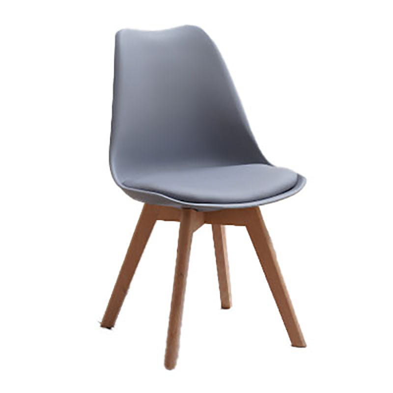 Contemporary Style Kitchen Chairs Dining Armless Side Chair with Wooden Legs Grey 1 Piece Clearhalo ' kitchen&dining_furn' 'Dining Chairs' 'Dining Tables & Seating' 'dining_chair' 'Furniture' 'furniture_dining_chair' 'Kitchen & Dining Furniture' 'kitchen' 4589086