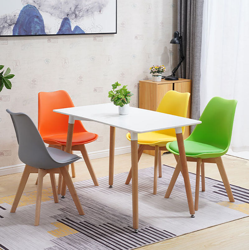 Contemporary Style Kitchen Chairs Dining Armless Side Chair with Wooden Legs Clearhalo ' kitchen&dining_furn' 'Dining Chairs' 'Dining Tables & Seating' 'dining_chair' 'Furniture' 'furniture_dining_chair' 'Kitchen & Dining Furniture' 'kitchen' 4589094