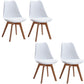 Contemporary Style Kitchen Chairs Dining Armless Side Chair with Wooden Legs White Set of 4 Clearhalo ' kitchen&dining_furn' 'Dining Chairs' 'Dining Tables & Seating' 'dining_chair' 'Furniture' 'furniture_dining_chair' 'Kitchen & Dining Furniture' 'kitchen' 4589096