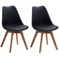 Contemporary Style Kitchen Chairs Dining Armless Side Chair with Wooden Legs Black Set of 2 Clearhalo ' kitchen&dining_furn' 'Dining Chairs' 'Dining Tables & Seating' 'dining_chair' 'Furniture' 'furniture_dining_chair' 'Kitchen & Dining Furniture' 'kitchen' 4589098