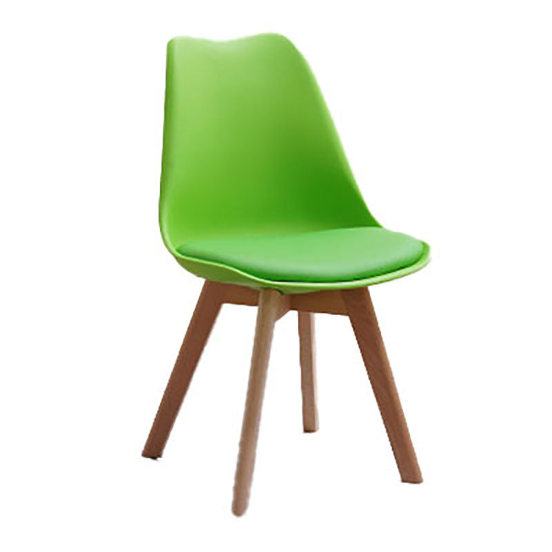 Contemporary Style Kitchen Chairs Dining Armless Side Chair with Wooden Legs Green 1 Piece Clearhalo ' kitchen&dining_furn' 'Dining Chairs' 'Dining Tables & Seating' 'dining_chair' 'Furniture' 'furniture_dining_chair' 'Kitchen & Dining Furniture' 'kitchen' 4589100
