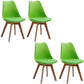 Contemporary Style Kitchen Chairs Dining Armless Side Chair with Wooden Legs Green Set of 4 Clearhalo ' kitchen&dining_furn' 'Dining Chairs' 'Dining Tables & Seating' 'dining_chair' 'Furniture' 'furniture_dining_chair' 'Kitchen & Dining Furniture' 'kitchen' 4589102
