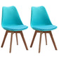Contemporary Style Kitchen Chairs Dining Armless Side Chair with Wooden Legs Lake Blue Set of 2 Clearhalo ' kitchen&dining_furn' 'Dining Chairs' 'Dining Tables & Seating' 'dining_chair' 'Furniture' 'furniture_dining_chair' 'Kitchen & Dining Furniture' 'kitchen' 4589107