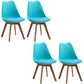 Contemporary Style Kitchen Chairs Dining Armless Side Chair with Wooden Legs Lake Blue Set of 4 Clearhalo ' kitchen&dining_furn' 'Dining Chairs' 'Dining Tables & Seating' 'dining_chair' 'Furniture' 'furniture_dining_chair' 'Kitchen & Dining Furniture' 'kitchen' 4589108