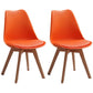 Contemporary Style Kitchen Chairs Dining Armless Side Chair with Wooden Legs Orange Set of 2 Clearhalo ' kitchen&dining_furn' 'Dining Chairs' 'Dining Tables & Seating' 'dining_chair' 'Furniture' 'furniture_dining_chair' 'Kitchen & Dining Furniture' 'kitchen' 4589110