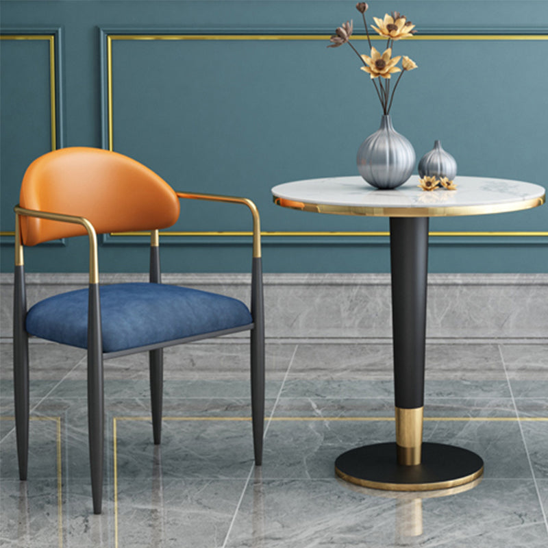 Contemporary Style Kitchen Chairs Dining Open Back Arm Side Chair with Metal Legs Clearhalo ' kitchen&dining_furn' 'Dining Chairs' 'Dining Tables & Seating' 'dining_chair' 'furn' 'furn_dining_chair' 'Furniture' 'furniture_dining_chair' 'Kitchen & Dining Furniture' 'kitchen' 4589113