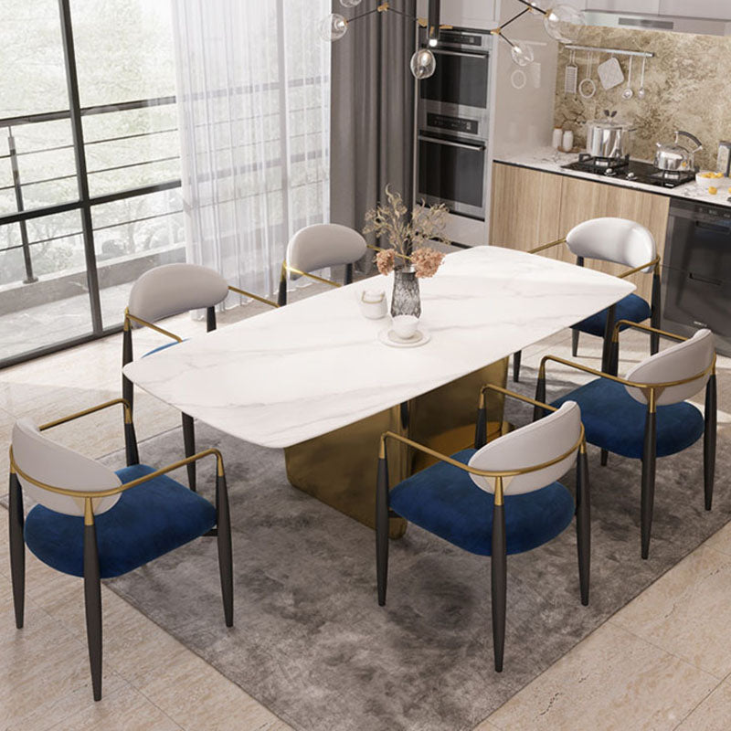 Contemporary Style Kitchen Chairs Dining Open Back Arm Side Chair with Metal Legs Clearhalo ' kitchen&dining_furn' 'Dining Chairs' 'Dining Tables & Seating' 'dining_chair' 'furn' 'furn_dining_chair' 'Furniture' 'furniture_dining_chair' 'Kitchen & Dining Furniture' 'kitchen' 4589118