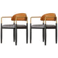 Contemporary Style Kitchen Chairs Dining Open Back Arm Side Chair with Metal Legs Orange 2 Piece Set Clearhalo ' kitchen&dining_furn' 'Dining Chairs' 'Dining Tables & Seating' 'dining_chair' 'furn' 'furn_dining_chair' 'Furniture' 'furniture_dining_chair' 'Kitchen & Dining Furniture' 'kitchen' 4589121