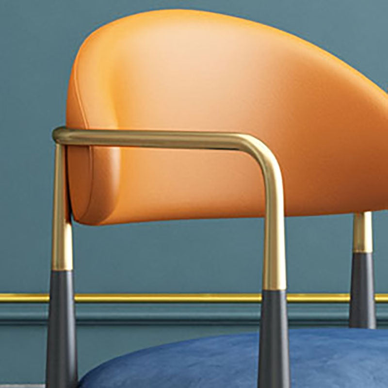 Contemporary Style Kitchen Chairs Dining Open Back Arm Side Chair with Metal Legs Clearhalo ' kitchen&dining_furn' 'Dining Chairs' 'Dining Tables & Seating' 'dining_chair' 'furn' 'furn_dining_chair' 'Furniture' 'furniture_dining_chair' 'Kitchen & Dining Furniture' 'kitchen' 4589123