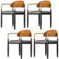 Contemporary Style Kitchen Chairs Dining Open Back Arm Side Chair with Metal Legs Orange 4 Piece Set Clearhalo ' kitchen&dining_furn' 'Dining Chairs' 'Dining Tables & Seating' 'dining_chair' 'furn' 'furn_dining_chair' 'Furniture' 'furniture_dining_chair' 'Kitchen & Dining Furniture' 'kitchen' 4589124