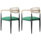 Contemporary Style Kitchen Chairs Dining Open Back Arm Side Chair with Metal Legs White-Green 2 Piece Set Clearhalo ' kitchen&dining_furn' 'Dining Chairs' 'Dining Tables & Seating' 'dining_chair' 'furn' 'furn_dining_chair' 'Furniture' 'furniture_dining_chair' 'Kitchen & Dining Furniture' 'kitchen' 4589127