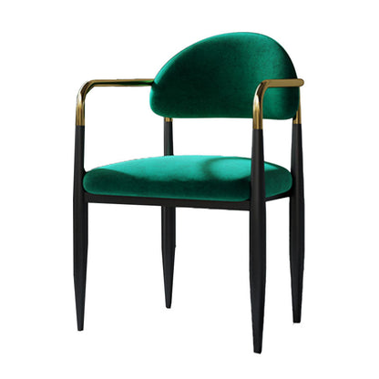 Contemporary Style Kitchen Chairs Dining Open Back Arm Side Chair with Metal Legs Green 1 Piece Clearhalo ' kitchen&dining_furn' 'Dining Chairs' 'Dining Tables & Seating' 'dining_chair' 'furn' 'furn_dining_chair' 'Furniture' 'furniture_dining_chair' 'Kitchen & Dining Furniture' 'kitchen' 4589131