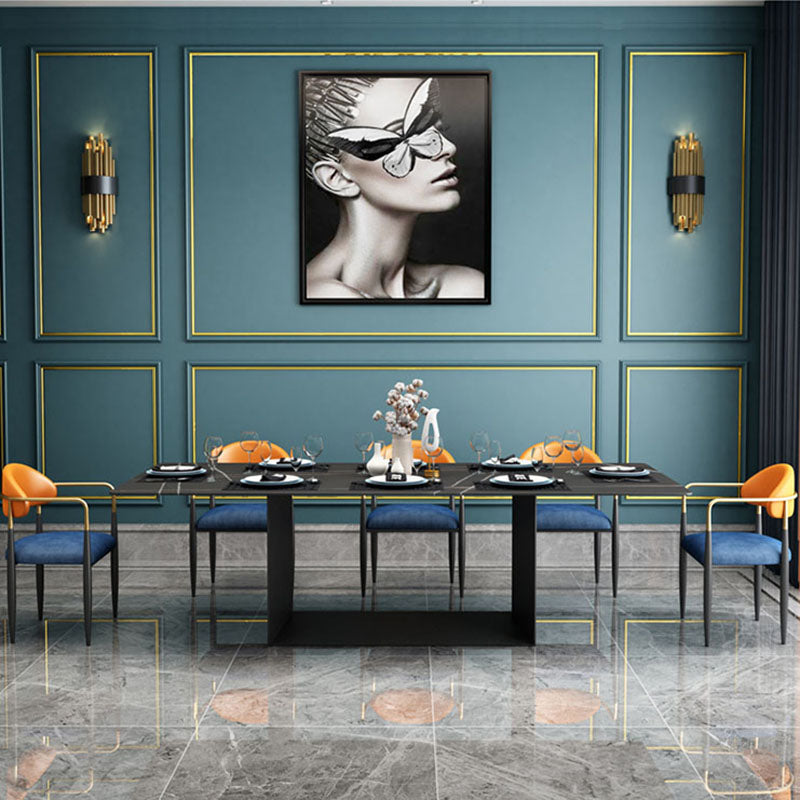 Contemporary Style Kitchen Chairs Dining Open Back Arm Side Chair with Metal Legs Clearhalo ' kitchen&dining_furn' 'Dining Chairs' 'Dining Tables & Seating' 'dining_chair' 'furn' 'furn_dining_chair' 'Furniture' 'furniture_dining_chair' 'Kitchen & Dining Furniture' 'kitchen' 4589138