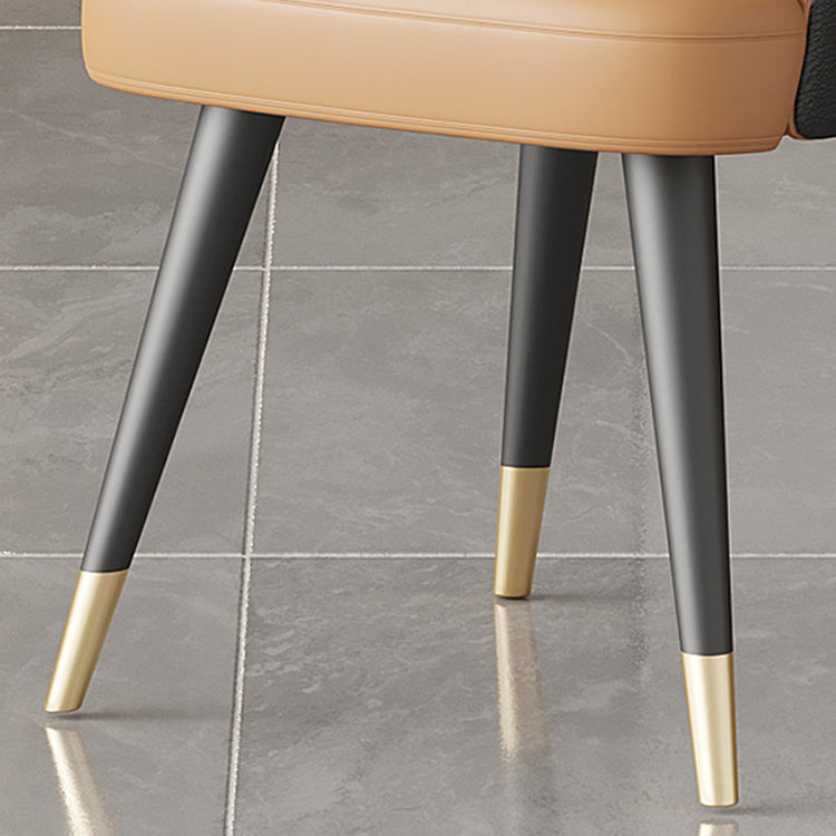 Glam Metal Arm Dining Chair Faux Leather Side Chair for Restaurant Use Clearhalo ' kitchen&dining_furn' 'Dining Chairs' 'Dining Tables & Seating' 'dining_chair' 'furn' 'furn_dining_chair' 'Furniture' 'furniture_dining_chair' 'Kitchen & Dining Furniture' 'kitchen' 4589157