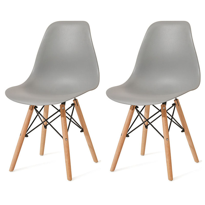 Contemporary Style Kitchen Chairs Dining Armless Side Chairs with Wooden Legs Grey Set of 2 Clearhalo ' kitchen&dining_furn' 'Dining Chairs' 'Dining Tables & Seating' 'dining_chair' 'Furniture' 'furniture_dining_chair' 'Kitchen & Dining Furniture' 'kitchen' 4589168
