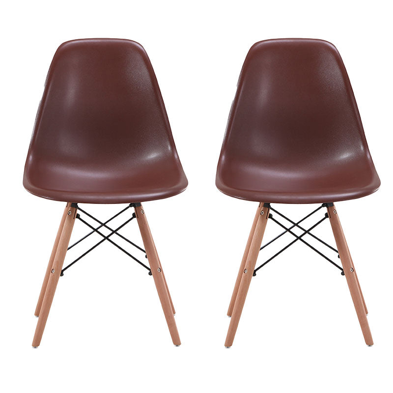 Contemporary Style Kitchen Chairs Dining Armless Side Chairs with Wooden Legs Brown Set of 2 Clearhalo ' kitchen&dining_furn' 'Dining Chairs' 'Dining Tables & Seating' 'dining_chair' 'Furniture' 'furniture_dining_chair' 'Kitchen & Dining Furniture' 'kitchen' 4589173