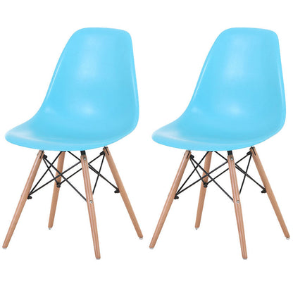 Contemporary Style Kitchen Chairs Dining Armless Side Chairs with Wooden Legs Blue Set of 2 Clearhalo ' kitchen&dining_furn' 'Dining Chairs' 'Dining Tables & Seating' 'dining_chair' 'Furniture' 'furniture_dining_chair' 'Kitchen & Dining Furniture' 'kitchen' 4589183