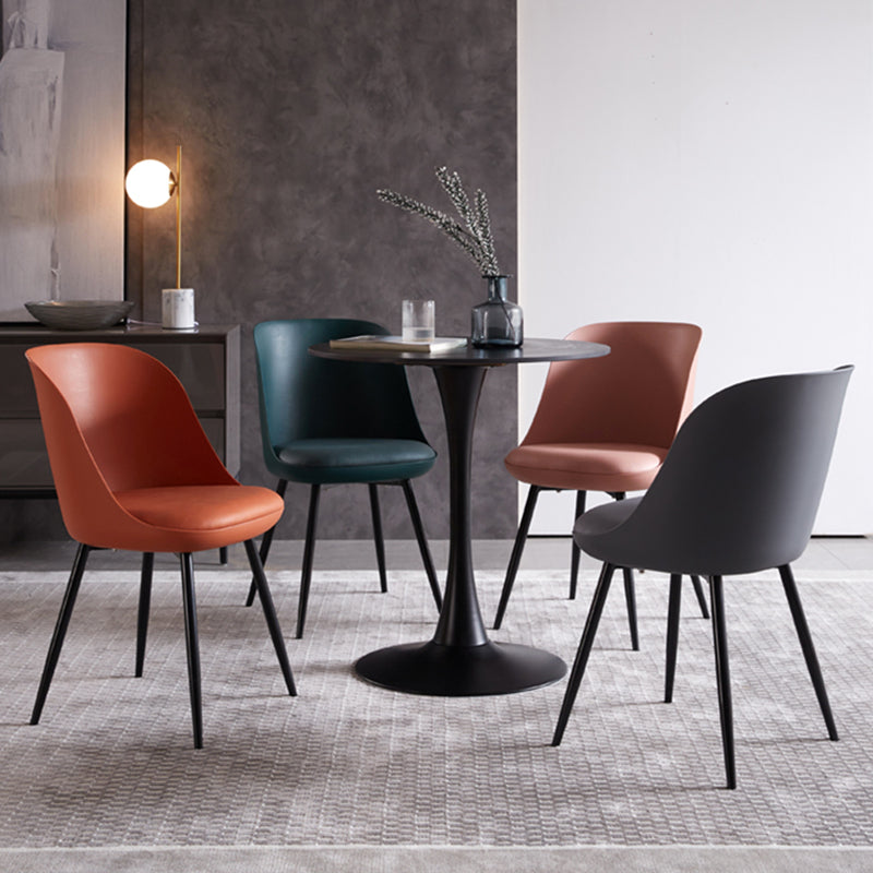 Contemporary Style Kitchen Chair Dining Armless Side Chairs with Metal Legs Clearhalo ' kitchen&dining_furn' 'Dining Chairs' 'Dining Tables & Seating' 'dining_chair' 'furn' 'furn_dining_chair' 'Furniture' 'furniture_dining_chair' 'Kitchen & Dining Furniture' 'kitchen' 4589198