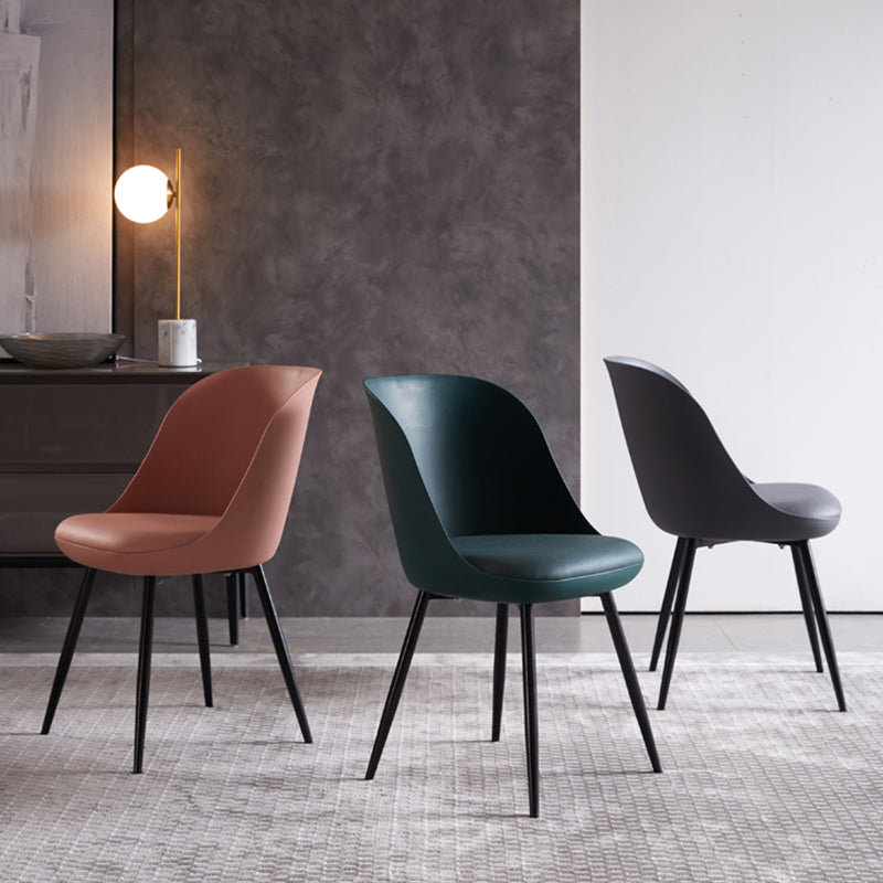 Contemporary Style Kitchen Chair Dining Armless Side Chairs with Metal Legs Clearhalo ' kitchen&dining_furn' 'Dining Chairs' 'Dining Tables & Seating' 'dining_chair' 'furn' 'furn_dining_chair' 'Furniture' 'furniture_dining_chair' 'Kitchen & Dining Furniture' 'kitchen' 4589199