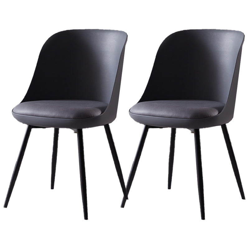 Contemporary Style Kitchen Chair Dining Armless Side Chairs with Metal Legs Grey 2 Piece Set Clearhalo ' kitchen&dining_furn' 'Dining Chairs' 'Dining Tables & Seating' 'dining_chair' 'furn' 'furn_dining_chair' 'Furniture' 'furniture_dining_chair' 'Kitchen & Dining Furniture' 'kitchen' 4589208