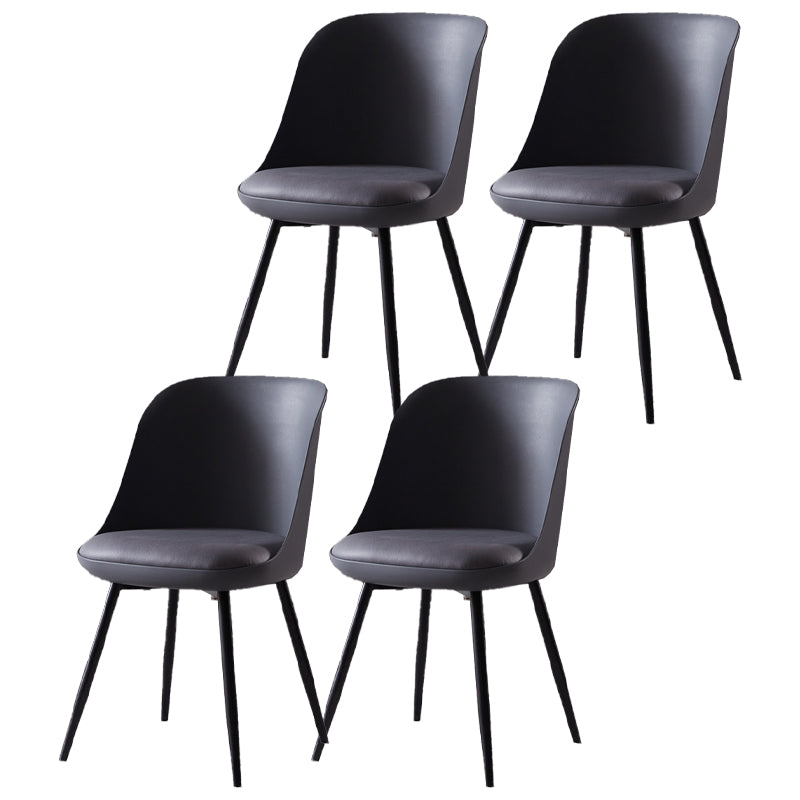 Contemporary Style Kitchen Chair Dining Armless Side Chairs with Metal Legs Grey 4 Piece Set Clearhalo ' kitchen&dining_furn' 'Dining Chairs' 'Dining Tables & Seating' 'dining_chair' 'furn' 'furn_dining_chair' 'Furniture' 'furniture_dining_chair' 'Kitchen & Dining Furniture' 'kitchen' 4589209