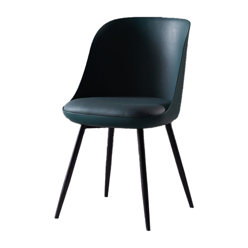 Contemporary Style Kitchen Chair Dining Armless Side Chairs with Metal Legs Blackish Green 1 Piece Clearhalo ' kitchen&dining_furn' 'Dining Chairs' 'Dining Tables & Seating' 'dining_chair' 'furn' 'furn_dining_chair' 'Furniture' 'furniture_dining_chair' 'Kitchen & Dining Furniture' 'kitchen' 4589211