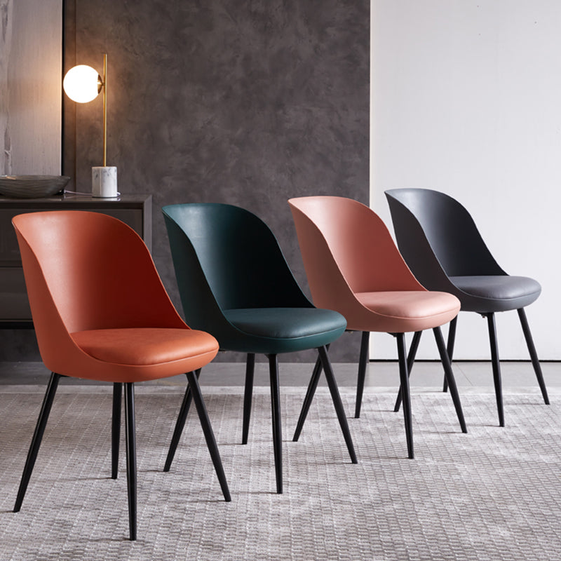 Contemporary Style Kitchen Chair Dining Armless Side Chairs with Metal Legs Clearhalo ' kitchen&dining_furn' 'Dining Chairs' 'Dining Tables & Seating' 'dining_chair' 'furn' 'furn_dining_chair' 'Furniture' 'furniture_dining_chair' 'Kitchen & Dining Furniture' 'kitchen' 4589214