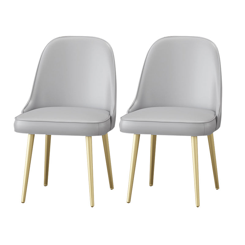 Scandinavian Arm Solid Back Dining Side Chair Leather Dining Side Chair Grey 2 Piece Set Clearhalo ' kitchen&dining_furn' 'Dining Chairs' 'Dining Tables & Seating' 'dining_chair' 'furn' 'furn_dining_chair' 'Furniture' 'furniture_dining_chair' 'Kitchen & Dining Furniture' 'kitchen' 4589222