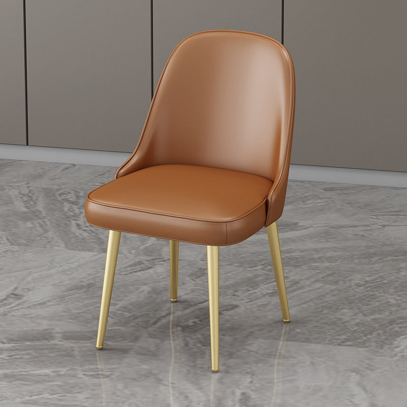 Scandinavian Arm Solid Back Dining Side Chair Leather Dining Side Chair Clearhalo ' kitchen&dining_furn' 'Dining Chairs' 'Dining Tables & Seating' 'dining_chair' 'furn' 'furn_dining_chair' 'Furniture' 'furniture_dining_chair' 'Kitchen & Dining Furniture' 'kitchen' 4589223