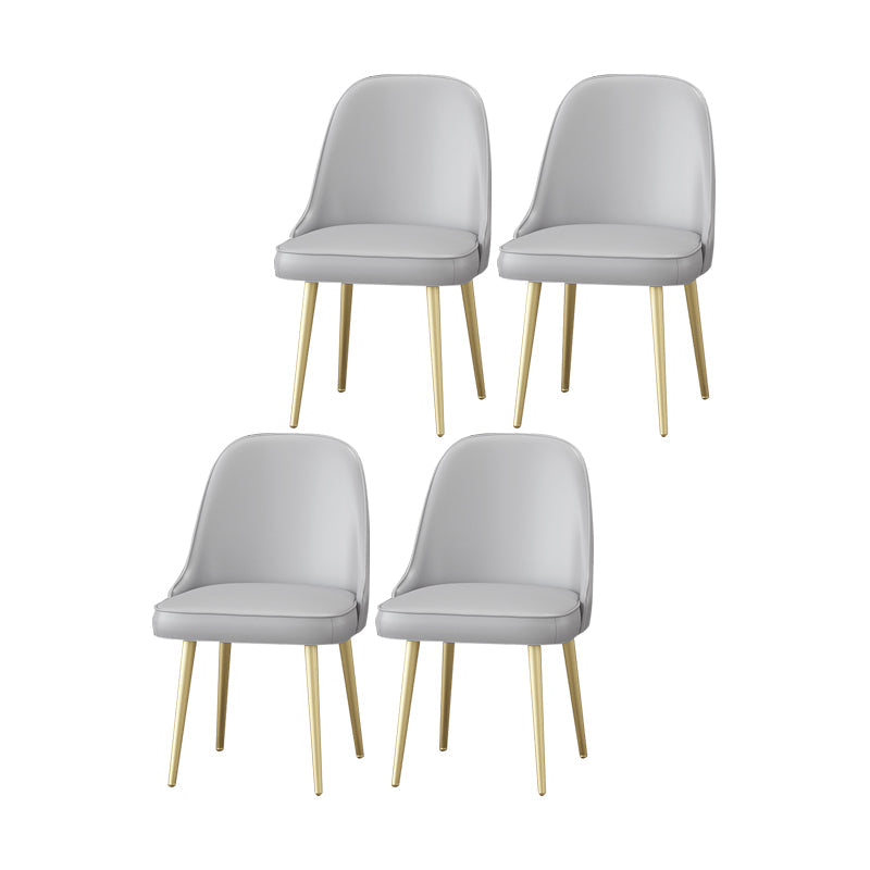 Scandinavian Arm Solid Back Dining Side Chair Leather Dining Side Chair Grey 4 Piece Set Clearhalo ' kitchen&dining_furn' 'Dining Chairs' 'Dining Tables & Seating' 'dining_chair' 'furn' 'furn_dining_chair' 'Furniture' 'furniture_dining_chair' 'Kitchen & Dining Furniture' 'kitchen' 4589224