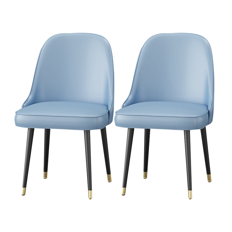 Scandinavian Arm Solid Back Dining Side Chair Leather Dining Side Chair Blue 2 Piece Set Clearhalo ' kitchen&dining_furn' 'Dining Chairs' 'Dining Tables & Seating' 'dining_chair' 'furn' 'furn_dining_chair' 'Furniture' 'furniture_dining_chair' 'Kitchen & Dining Furniture' 'kitchen' 4589226