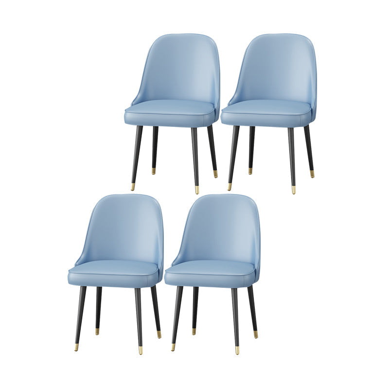 Scandinavian Arm Solid Back Dining Side Chair Leather Dining Side Chair Blue 4 Piece Set Clearhalo ' kitchen&dining_furn' 'Dining Chairs' 'Dining Tables & Seating' 'dining_chair' 'furn' 'furn_dining_chair' 'Furniture' 'furniture_dining_chair' 'Kitchen & Dining Furniture' 'kitchen' 4589227