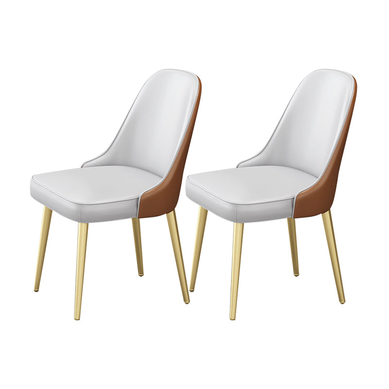 Scandinavian Arm Solid Back Dining Side Chair Leather Dining Side Chair Taupe 2 Piece Set Clearhalo ' kitchen&dining_furn' 'Dining Chairs' 'Dining Tables & Seating' 'dining_chair' 'furn' 'furn_dining_chair' 'Furniture' 'furniture_dining_chair' 'Kitchen & Dining Furniture' 'kitchen' 4589233